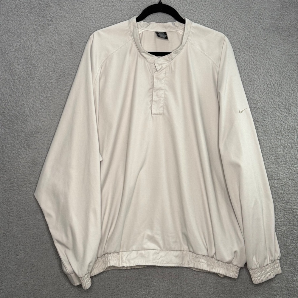 Nike Golf Mens XXL Light Tan Long Sleeve Snap Neck Windshirt Pullover RN56323